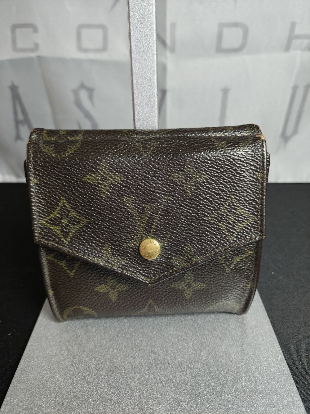 Vintage Authentic Louis Vuitton LV Monogram Compact Elise Double Sided Wallet